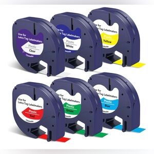 Color Refill Tape for Dymo Letratag Label Maker Brand New 6pk